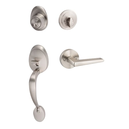 Sure-Loc Hardware Alta Handleset, Basel Round Handleset Trim, Satin Nickel